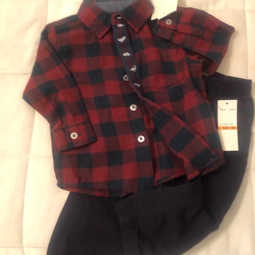 Kids Headquarters Red and Black Checkered Button-Down Shirt